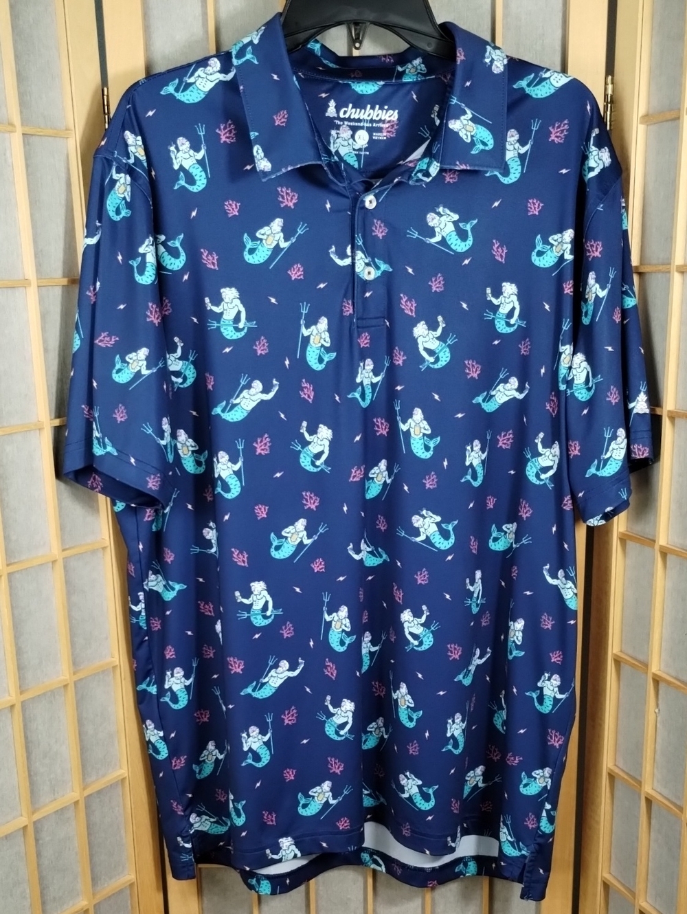 chubbies Navy Posiden Triton of the Seas Polo Golf Beer Size XL